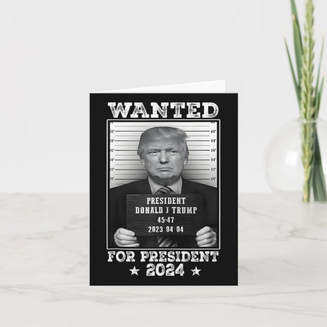 Cartão Trump Mug Shot Desejado Para Os Eua. Presidente 20 (Frente)