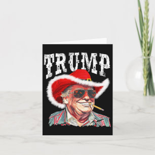 Cartão Trump Papais noeis Cowboy Hat Christmas Texas West