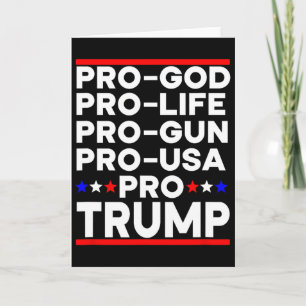 Cartão Trump Pró Arma Pró Vida Pró Deus Pró EUA Republica