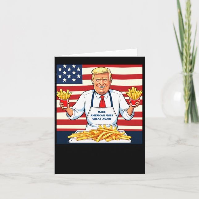 Cartão Trump Servindo Mcdonalds Fries (Frente)