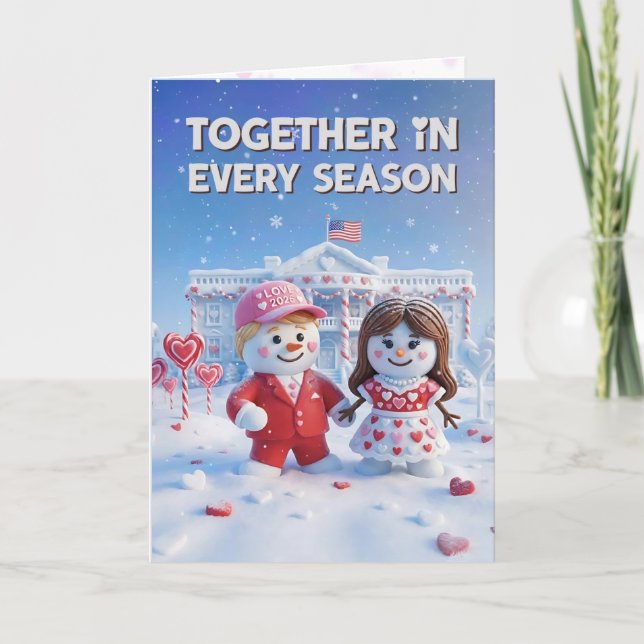 Cartão Trump Valentine's Day Card | Snowman Trump USA 250 (Frente)