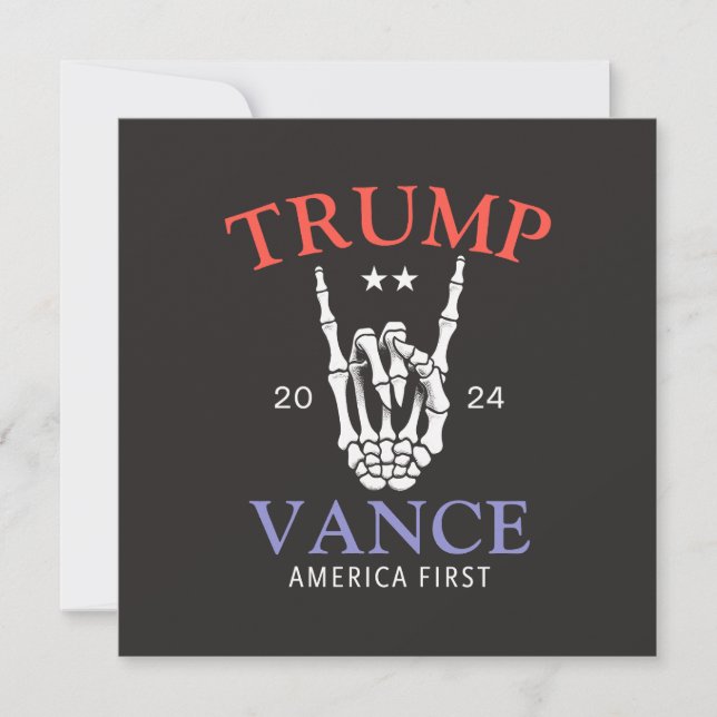 Cartão Trump Vance 2024 America First (Frente)
