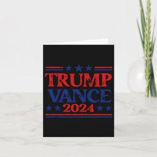 Cartão Trump Vance 2024 Flag Patriotic Usa Stars Stripes