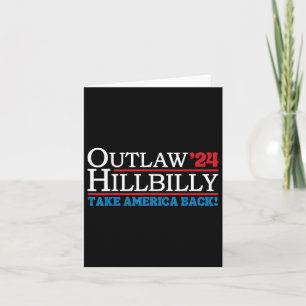 Cartão Trump Vance 2024 Outlaw Hillbilly Us Flag Vintage