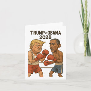 Cartão Trump Vs Obama 2028 Boxing Match Engraçado