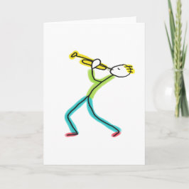 Cartão Trumpet Playing Stickman