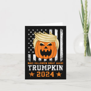 Cartão Trumpkin 2024 EUA Faça o Halloween Grande Novament