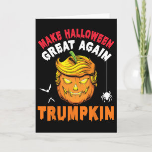 Cartão Trumpkin Abóbora Rosto Faça o Halloween Grande Nov
