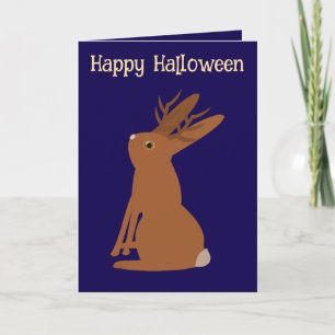 Cartão Truque de Jackalope do Halloween ou tratamento per