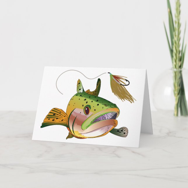 Cartão Trutas e moscas (Frente)