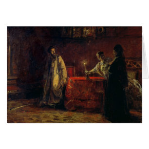 Cartão Tsar Boris Godunov e Tsarina Martha, 1874