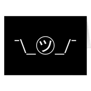 Cartão Tsu Kana Shrug Emoticon ¯\_㋡_/¯ Japanese Kaomoji