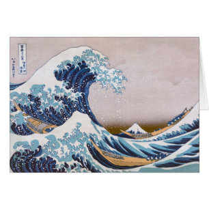Cartão Tsunami Grande Onda ao largo de Kanagawa Japão por