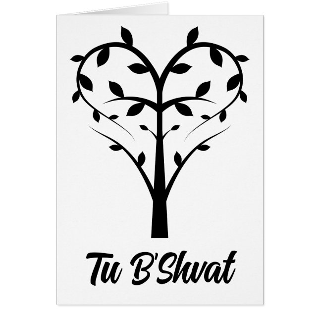 Cartão Tu B’Shvat coração tree (Frente)