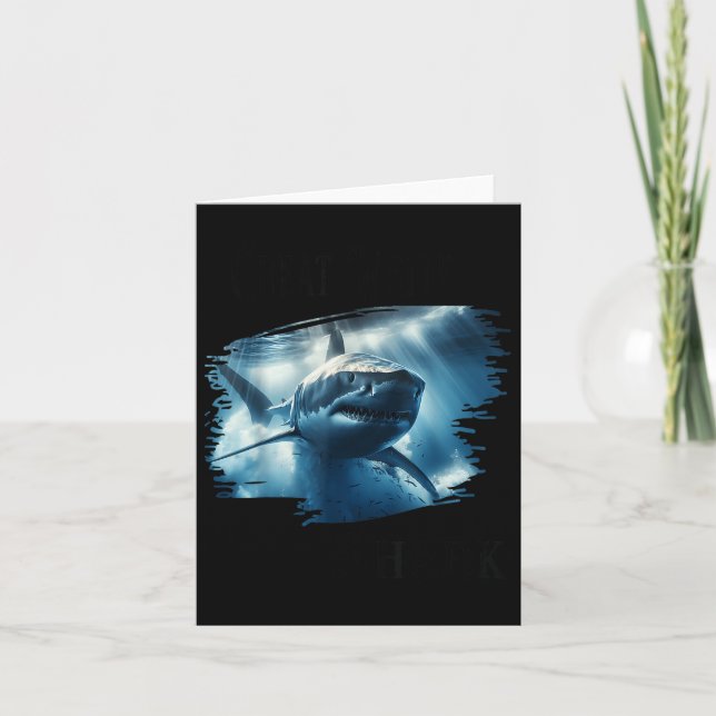 Cartão Tubarão Branco excelente, Nadação De Tubarão No Oc (Frente)