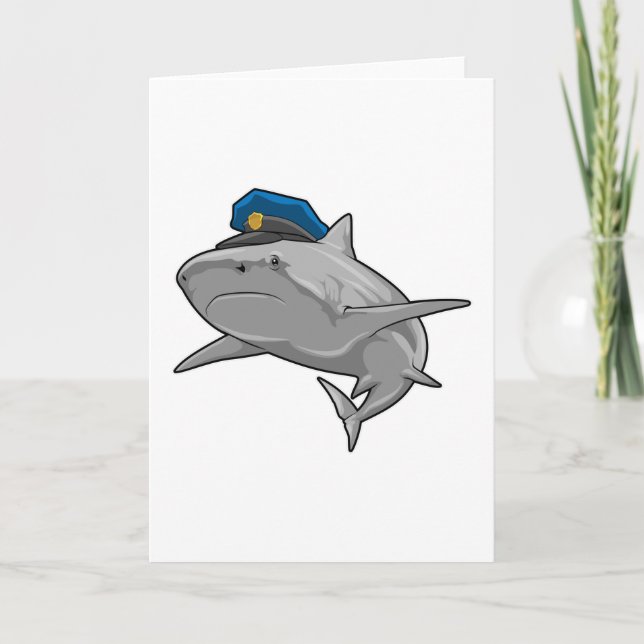 Cartão Tubarão como agente da polícia (Frente)