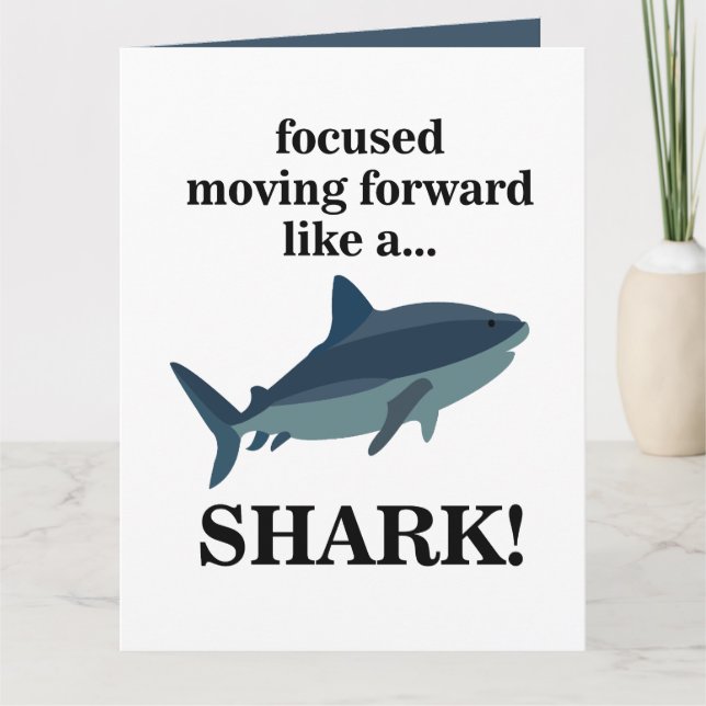 Cartão Tubarão Focado Indo Em Frente Como Um Tubarão (Frente)