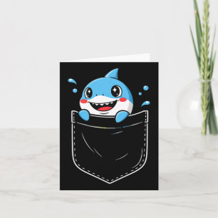 Cartão Tubarão Fofo Meme de Bolso Engraçado
