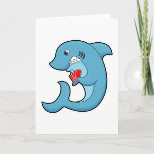 Cartão Tubarão no pôquer com cartas de pôquer