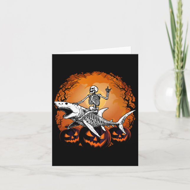 Cartão Tubarão Preguiçoso Costume De Halloween Funny Anim (Frente)