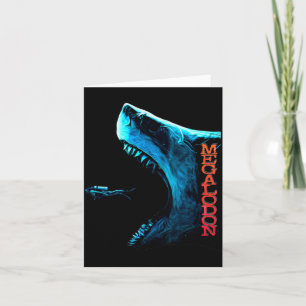 Cartão Tubarão Primevo Megalodon Barbatana Dorsal Dentes
