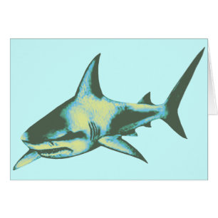 Cartão tubarões, animais selvagens