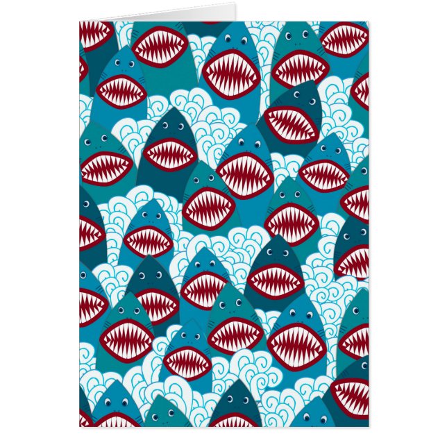 Cartão Tubarões irritados (Frente)