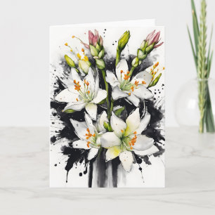 Cartão Tuberose - Flores em aquarela