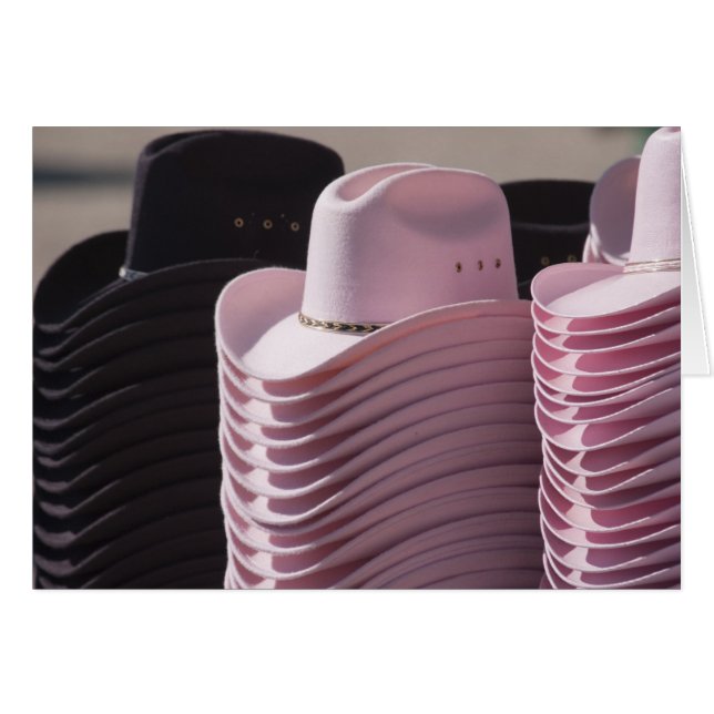 Cartão Tucson, Arizona. Chapéus de cowboy para homens e m (Frente Horizontal)