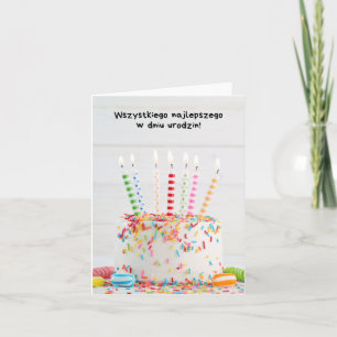 Cartão Tudo de bom no seu aniversário, polonês 