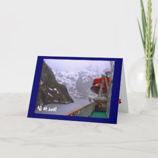 Cartão Tudo no mar, nos fiordes noruegueses.