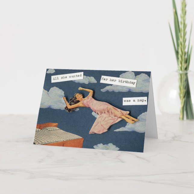 Cartão Tudo o que ela queria no seu aniversário... (Frente)
