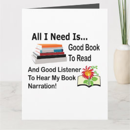 Cartão Tudo o que preciso é de bom livro e de boas notíci