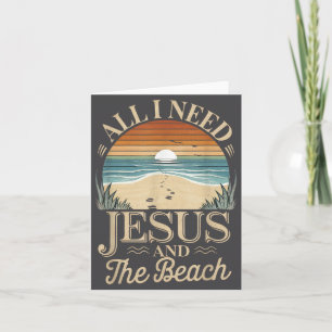 Cartão Tudo o que Preciso Jesus e a Praia Cristão Engraça