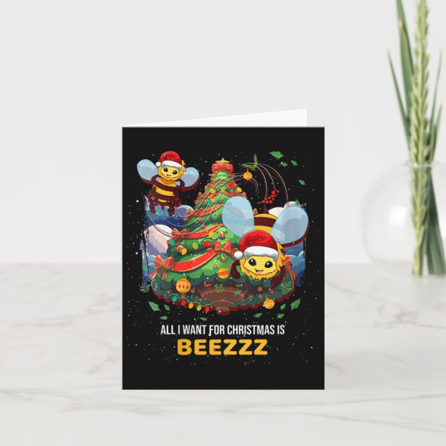 Cartão Tudo O Que Quero Para O Natal É Beezzz Honey Beeke (Frente)