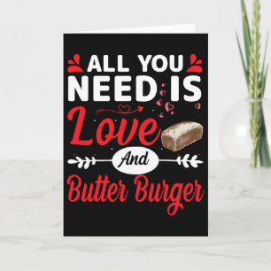 Cartão Tudo o que Você Precisa é Amor e Hambúrguer com Ma