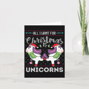 Cartão Tudo Que Eu Quero Para O Natal São Unicórnios Engr