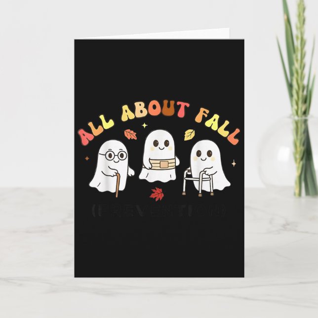 Cartão Tudo Sobre Design de Halloween de Fantasma de Prev (Frente)