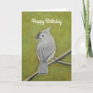 Cartão Tufted Titmouse in Soft Pastel 