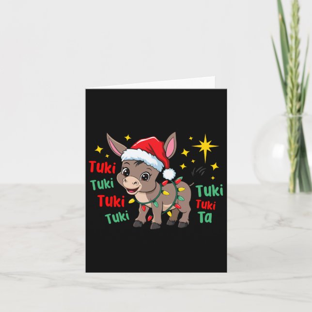Cartão Tuki Tuki Donkey Tis The Season Espanhol Mexicano  (Frente)