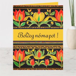 Cartão tulip chest in blues - name day Card