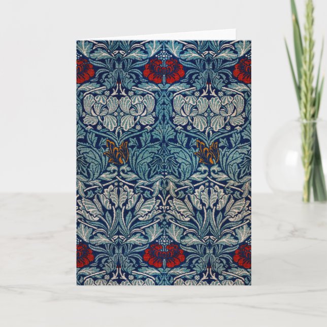 Cartão Tulip e Rosa, William Morris (Frente)