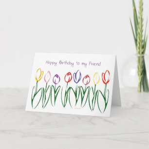 Cartão Tulip Garden Friends Birthday Card