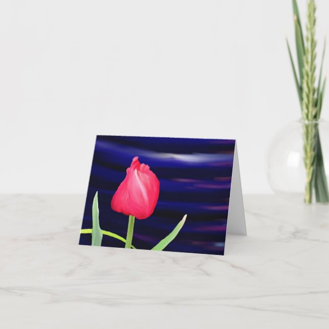 Cartão Tulip no Pote Azul (Frente)