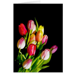 Cartão Tulip Painting - Arte Flor Original