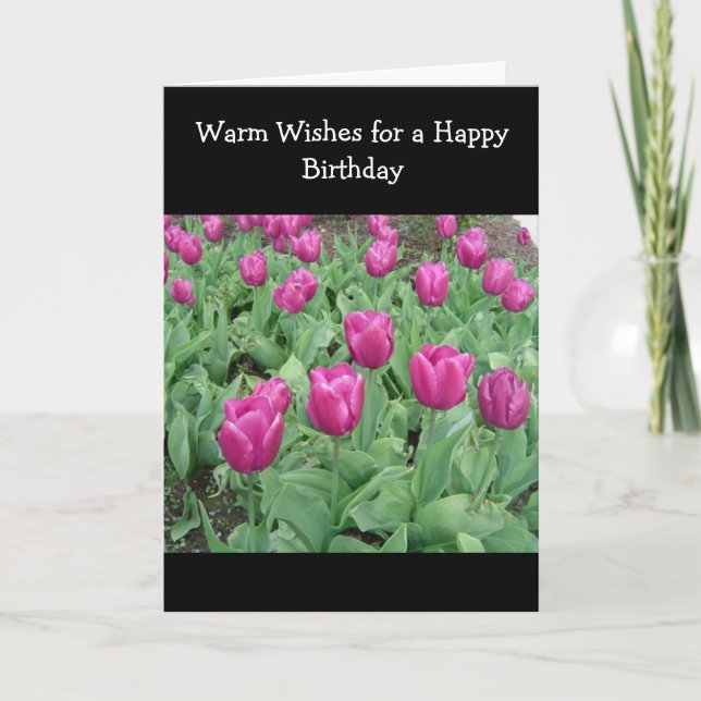 Cartão Tulip Patch Birthday Wish (Frente)