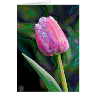 Cartão Tulipa cor-de-rosa aumentada