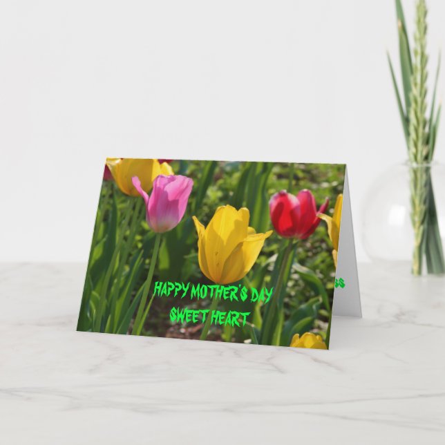 Cartão Tulipa da primavera (Frente)