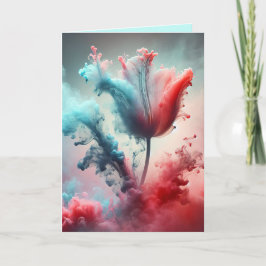 Cartão Tulipa do Enfumaçado abstrato para o aniversário