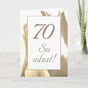 Cartão Tulipa Dourada Elegante 70 E Daí 70º Aniversário